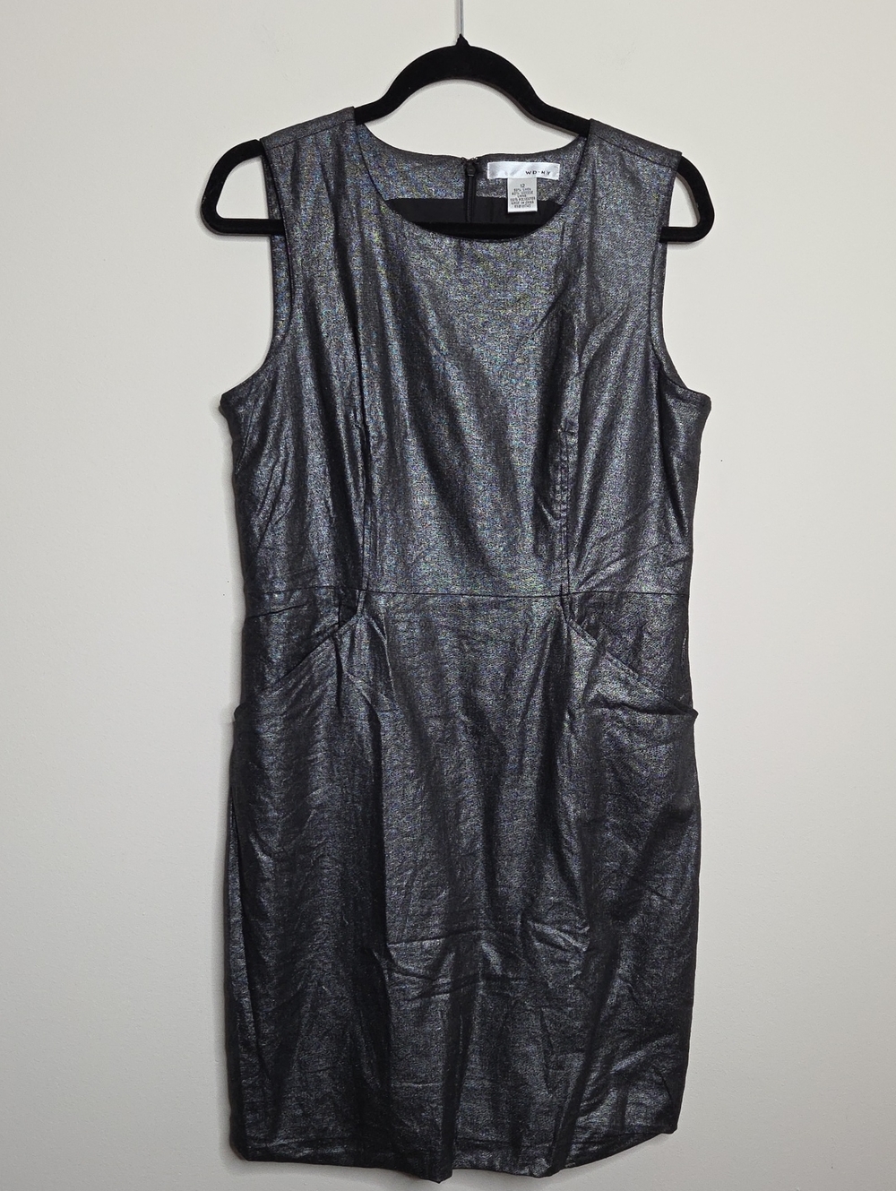 WD.NY Metallic Sheath Dress - Gunmetal